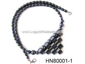 Hematite Paved Beads Oval Strands Stone Necklace